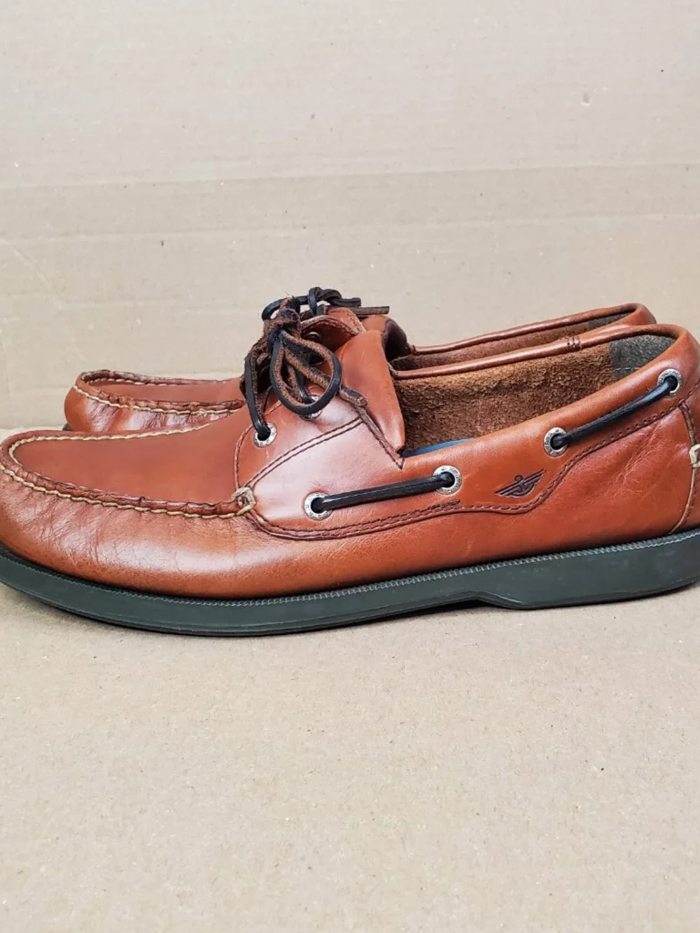 Dockers Castaway Men's Brown Leather Lace-Up Boat Shoes Comfort Casual Size 10M